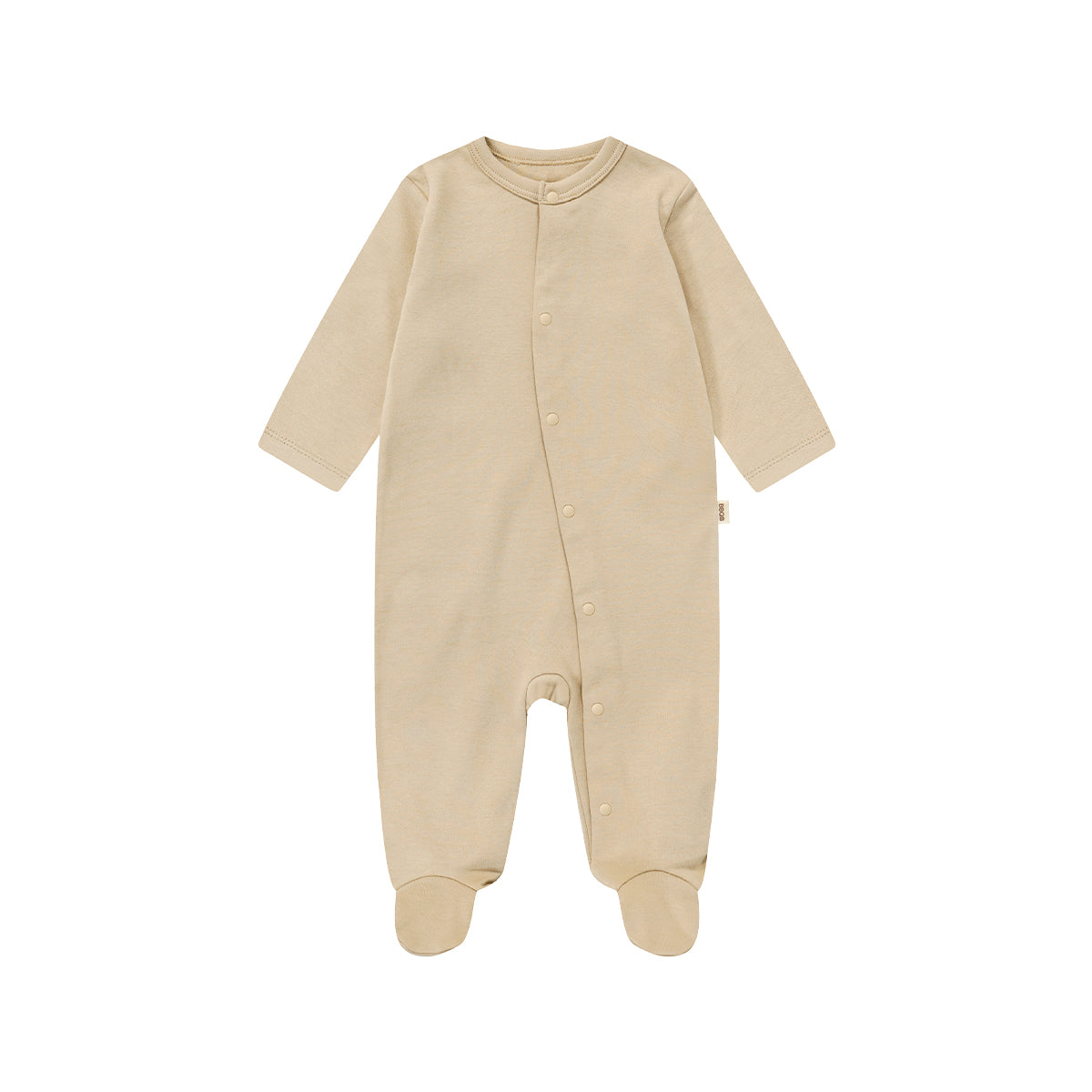 Baby Button Long-Sleeve Footed Romper | BBQB Organic Cotton