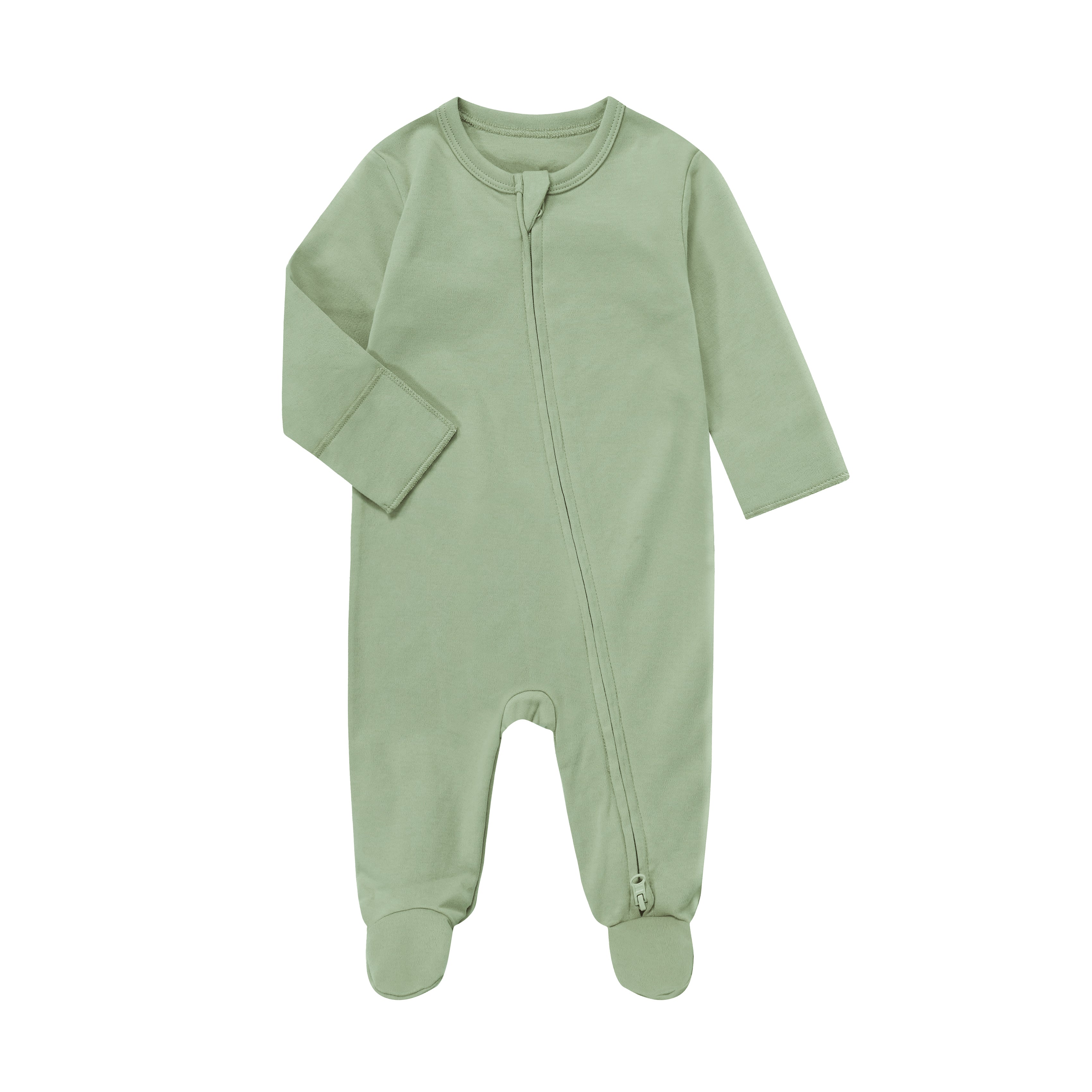 Baby Long-Sleeve Zip-Up Footed Romper | BBQB Organic Cotton