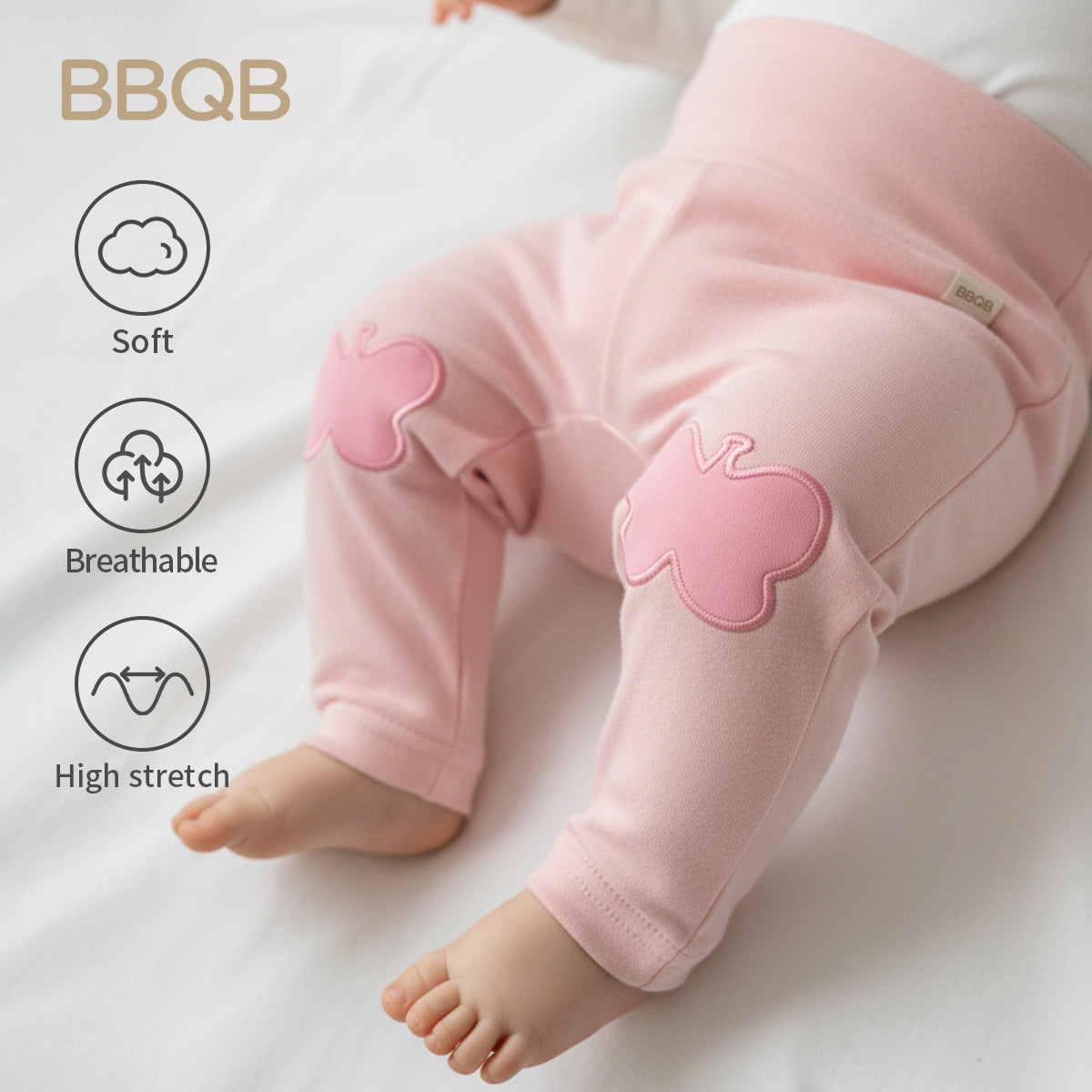 Baby High-Waisted Leggings with Reinforced Knees | BBQB Storybook