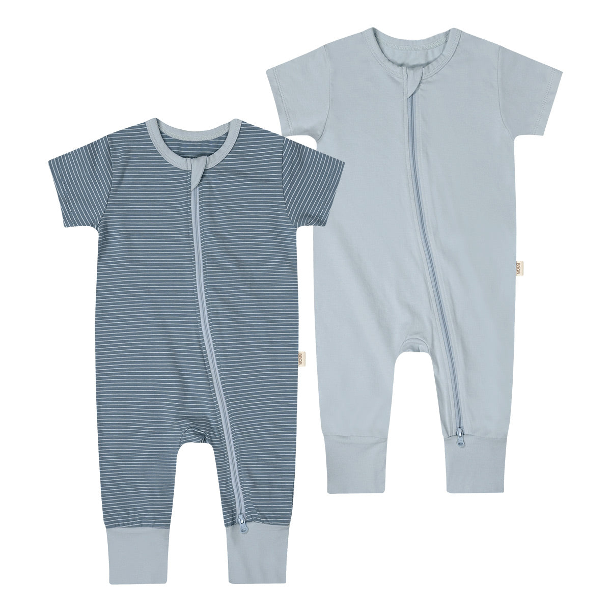 BBQB SoftFlex™ Cotton Zip-up Baby Bodysuit 2-Pack