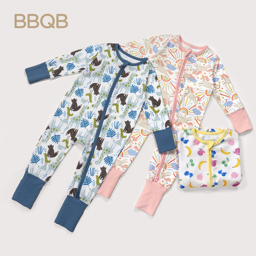 BBQB Inspired Zip-up Baby Long-Sleeve Romper