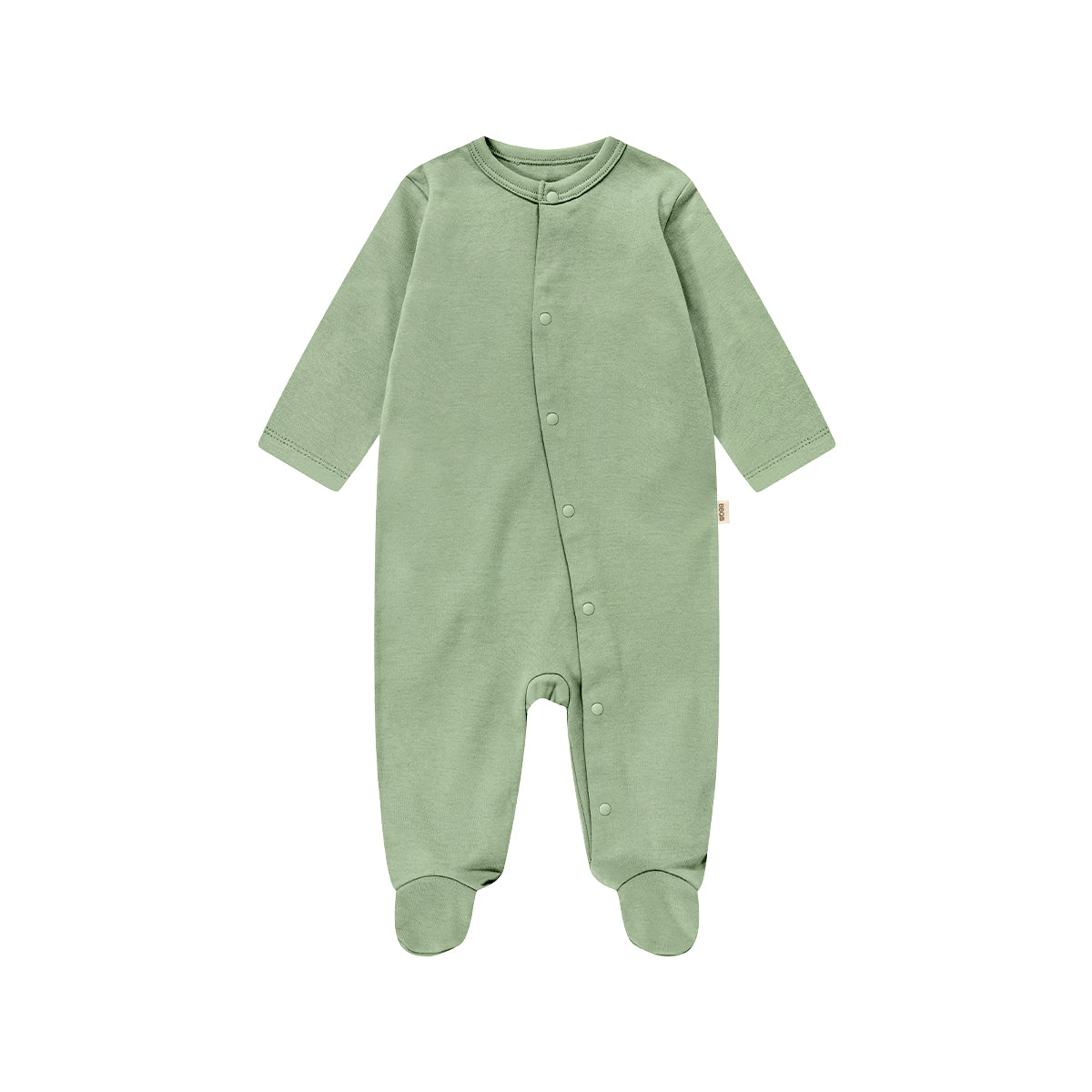 Baby Button Long-Sleeve Footed Romper | BBQB Organic Cotton