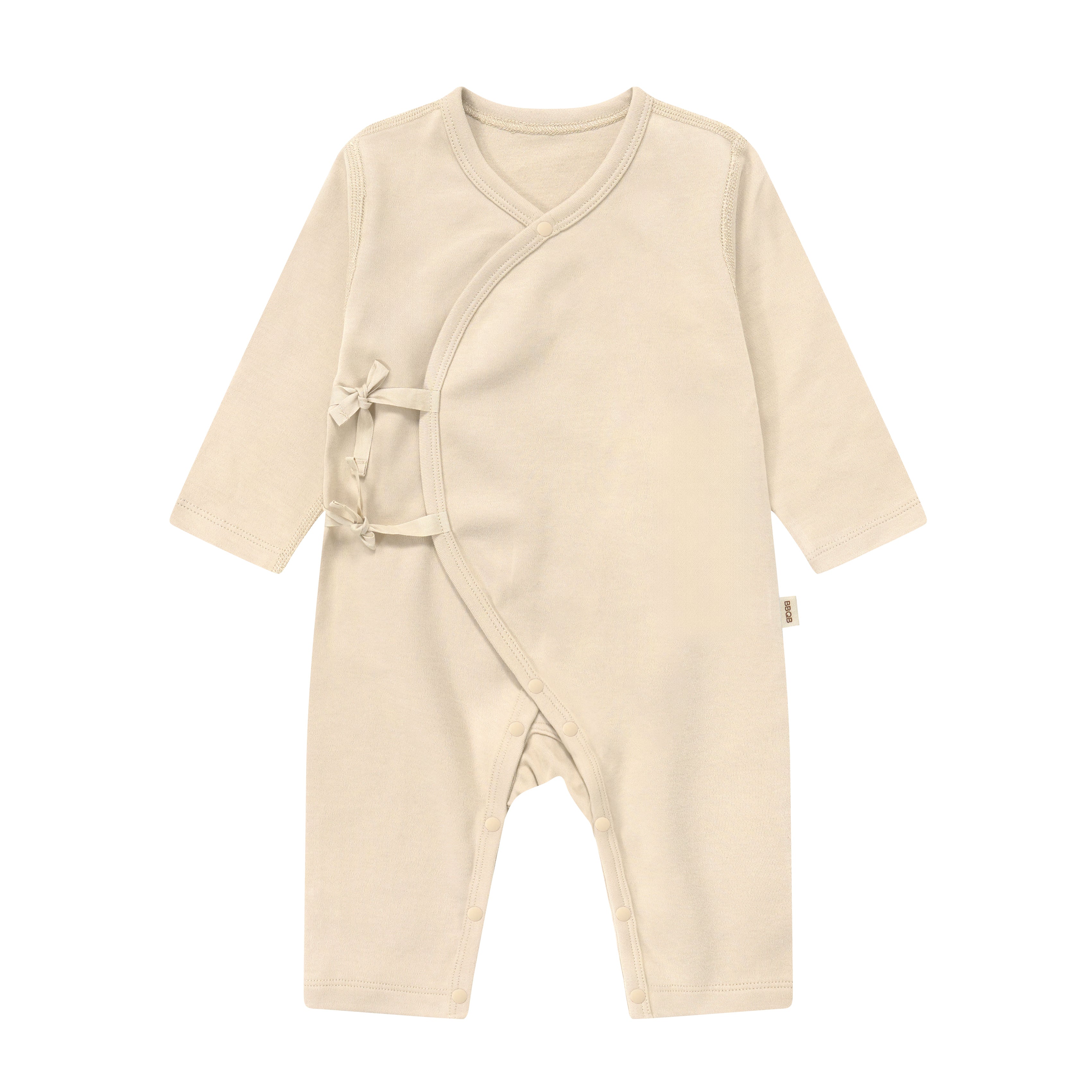 Baby Long-Sleeve Kimono Romper | BBQB Organic Cotton