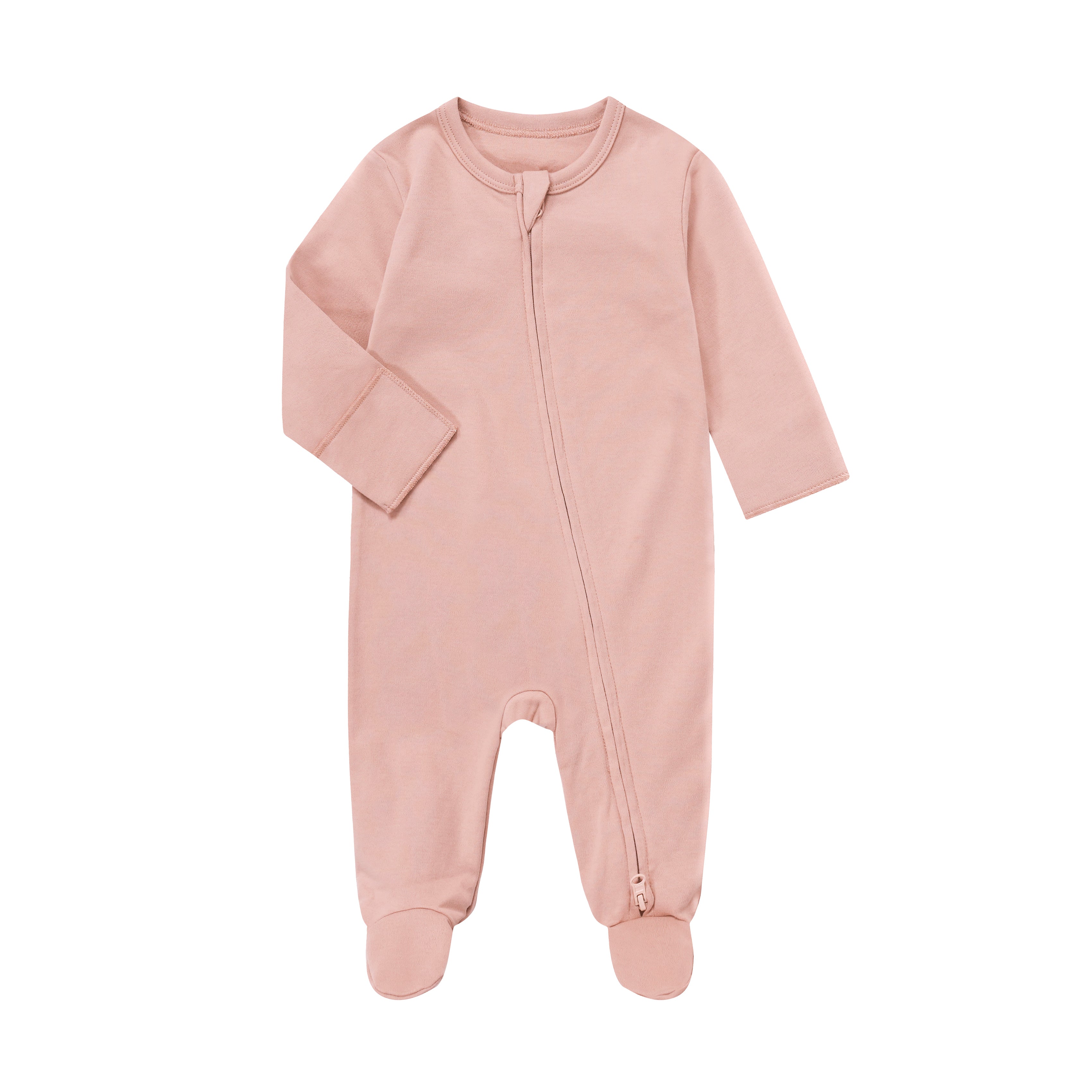 Baby Long-Sleeve Zip-Up Footed Romper | BBQB Organic Cotton