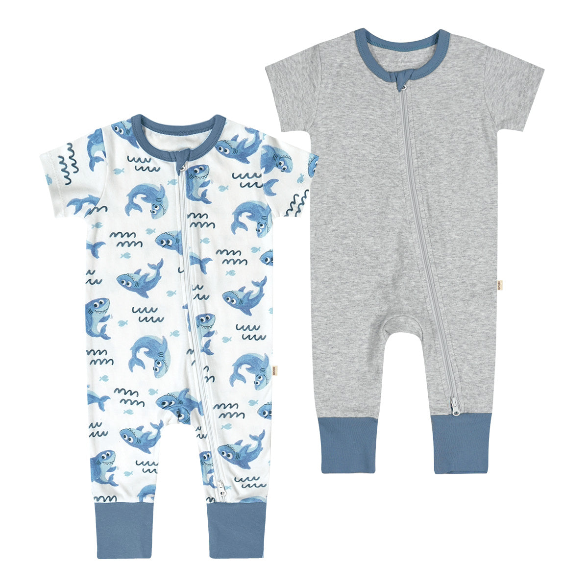 BBQB 2 Pack Baby Zip Growsuit