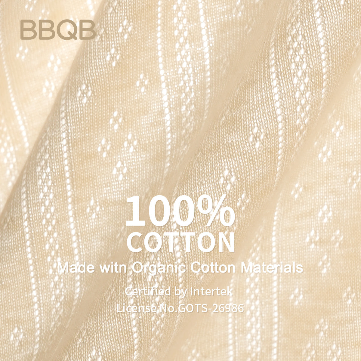 BBQB Organic Cotton Front-Opening Button-up Pointelle Baby Bodysuit
