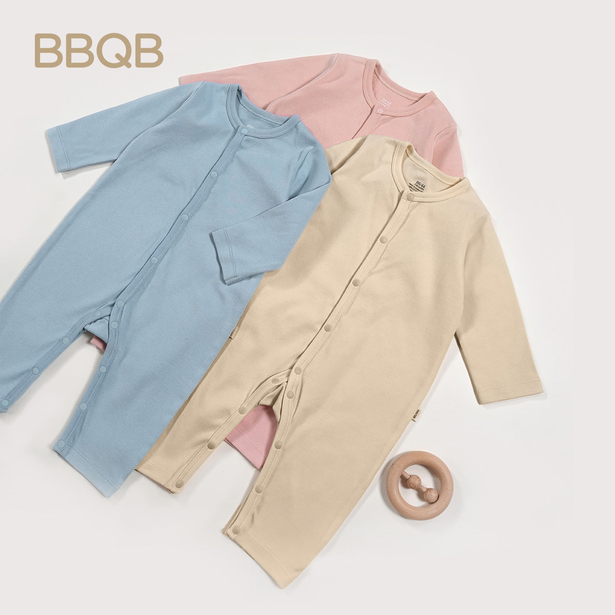 Baby Button Long-Sleeve Romper | BBQB Organic Cotton