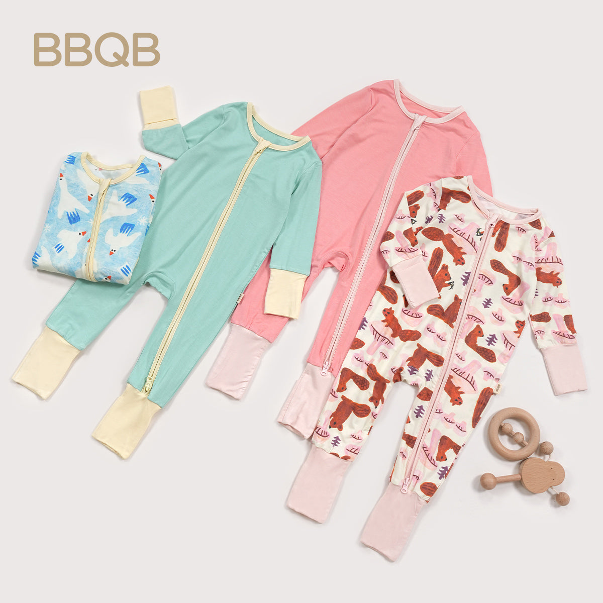 Baby Bamboo Footed Zip Romper | BBQB Cloudsoft Bamboo