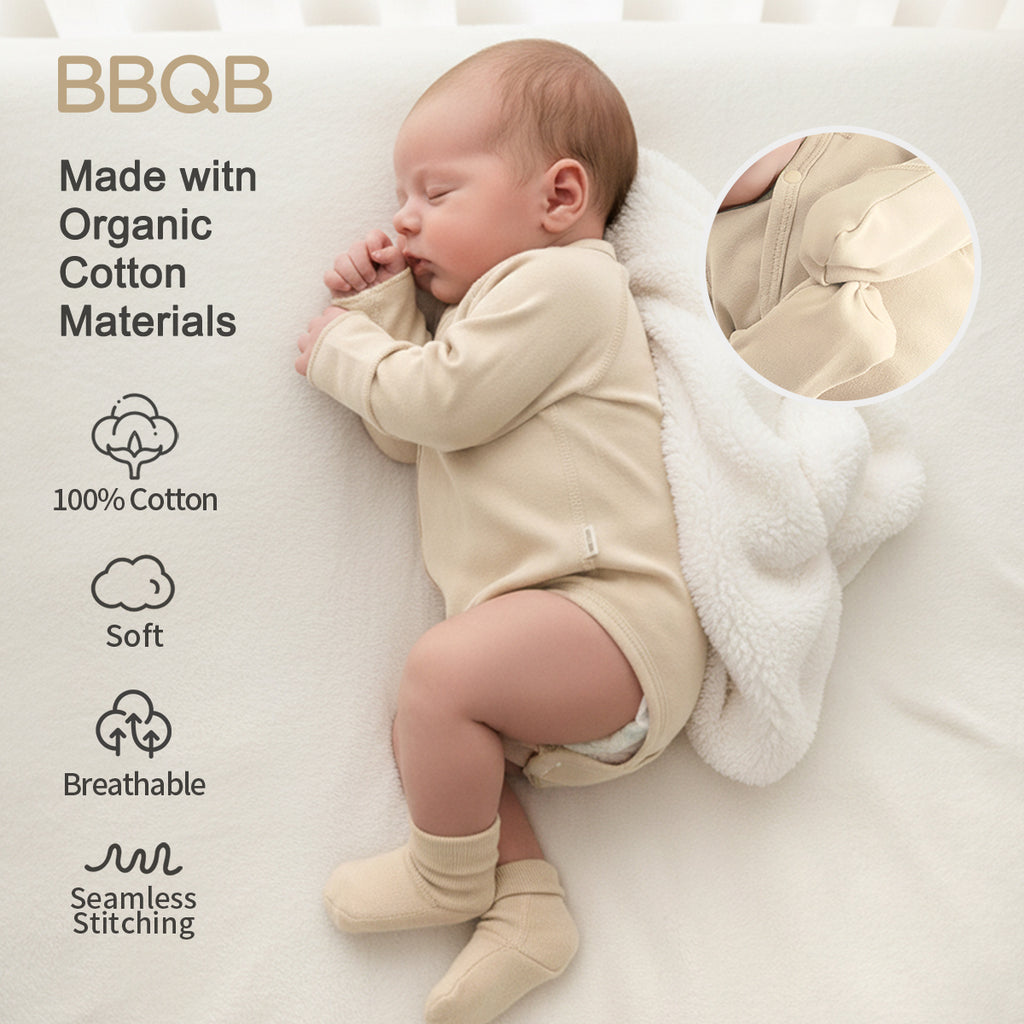 Baby Long-Sleeve Wrap Kimono Bodysuit | BBQB Organic Cotton