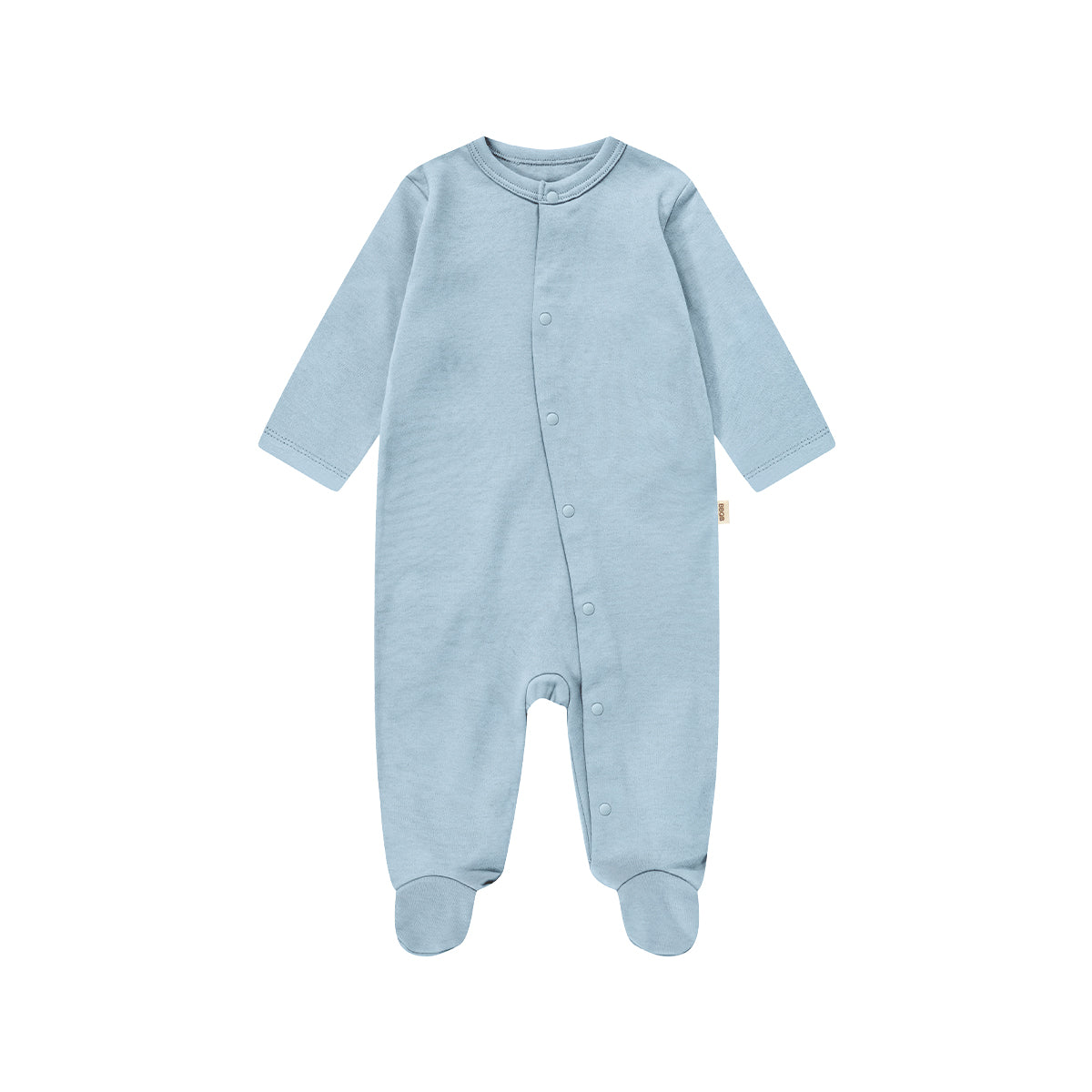 Baby Button Long-Sleeve Footed Romper | BBQB Organic Cotton