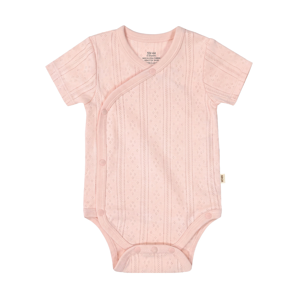 BBQB Organic Cotton Front-Opening Button-up Pointelle Baby Bodysuit