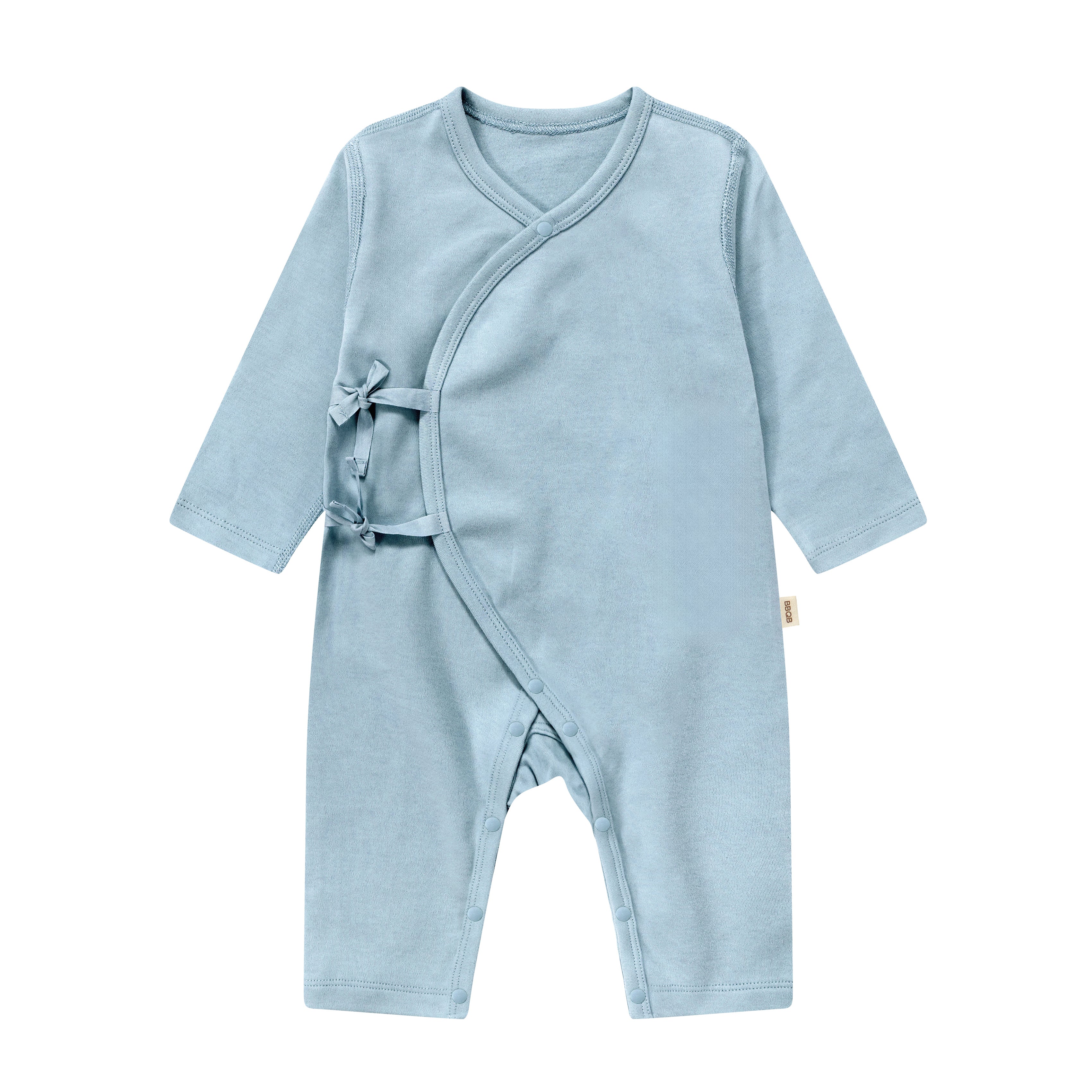 Baby Long-Sleeve Kimono Romper | BBQB Organic Cotton