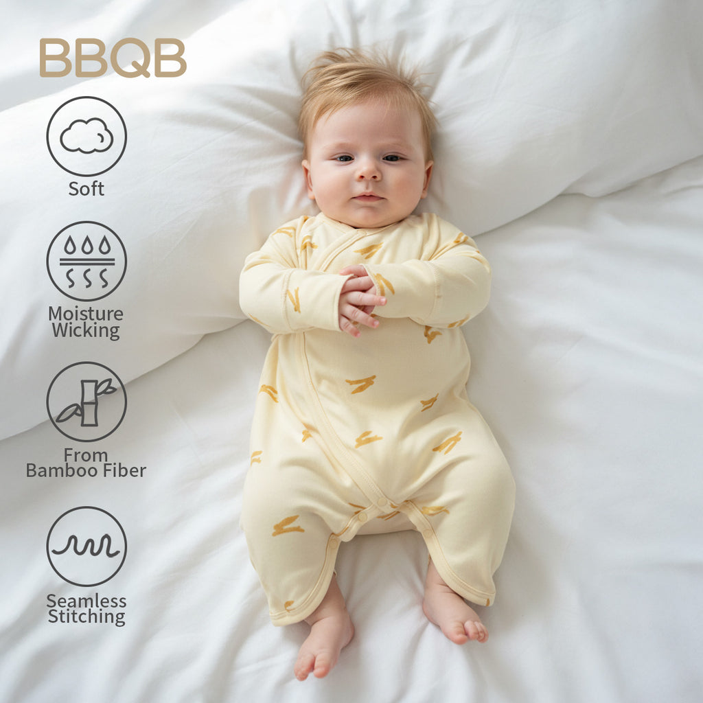 Baby Long-Sleeve Seamless Kimono Romper | BBQB Bamboo Care