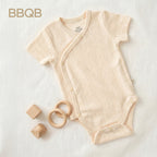 BBQB Organic Cotton Front-Opening Button-up Pointelle Baby Bodysuit