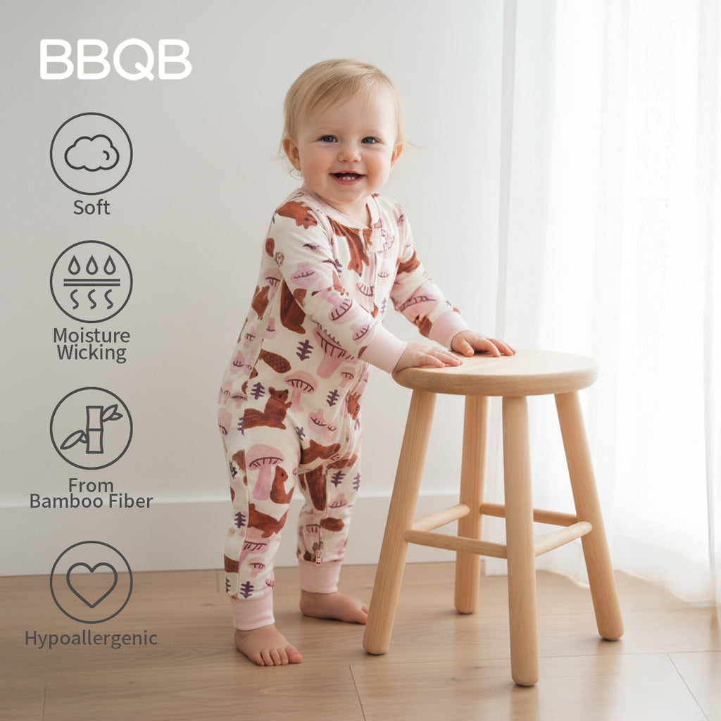Long-Sleeve Bamboo Zip Romper | BBQB Cloudsoft Bamboo