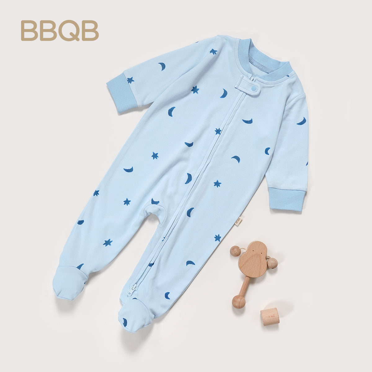 Baby Zip Footed Long-Sleeve Romper | BBQB Bamboo Care
