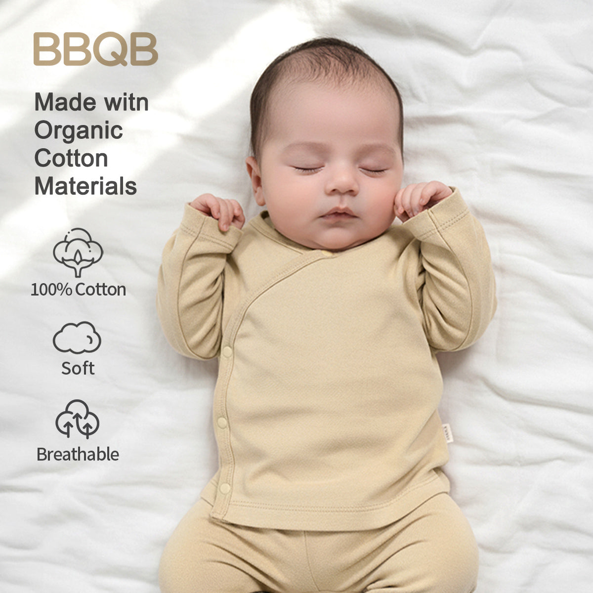 Baby Button Long-Sleeve Kimono Shirt | BBQB Organic Cotton