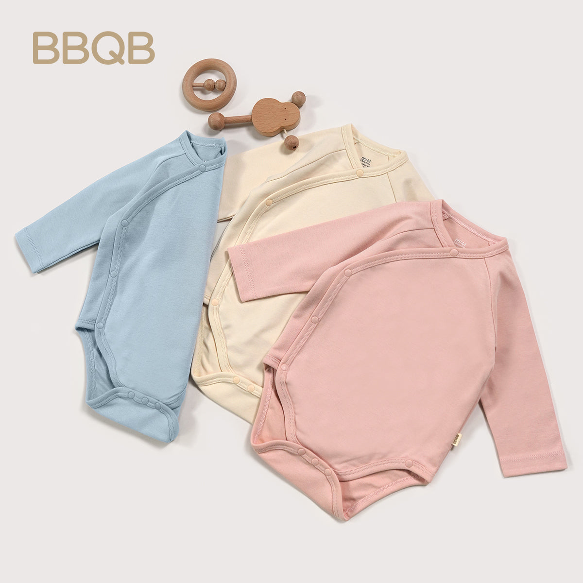 Baby Long-Sleeve Button Kimono Bodysuit | BBQB Organic Cotton