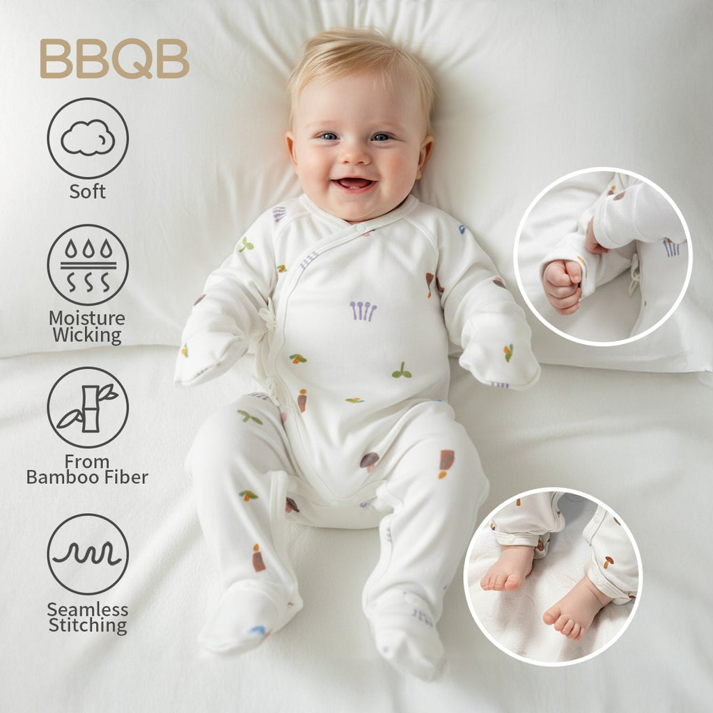 Baby Zip Footed Long-Sleeve Romper | BBQB Bamboo Care