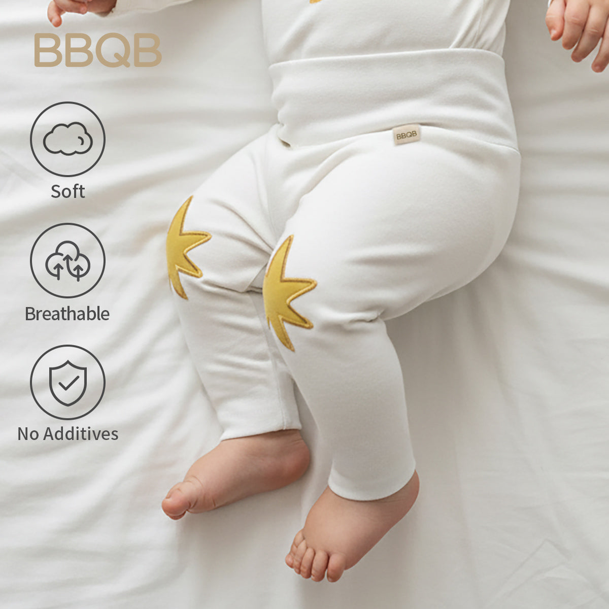 Baby High-Waisted Leggings with Reinforced Knees | BBQB Storybook