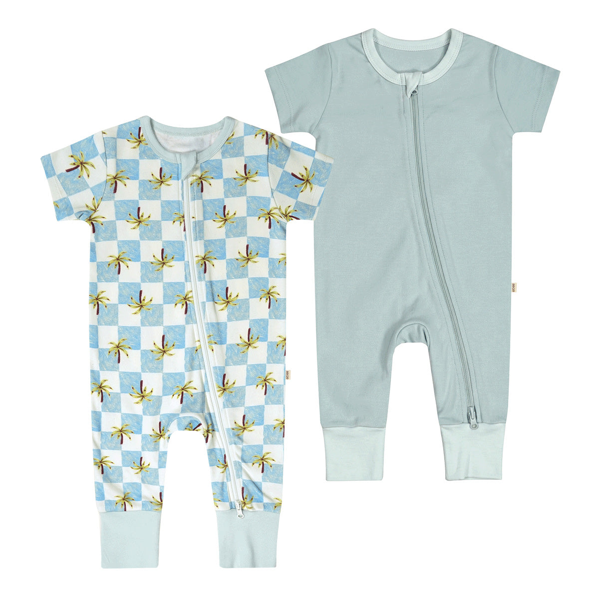 BBQB 2 Pack Baby Zip Growsuit