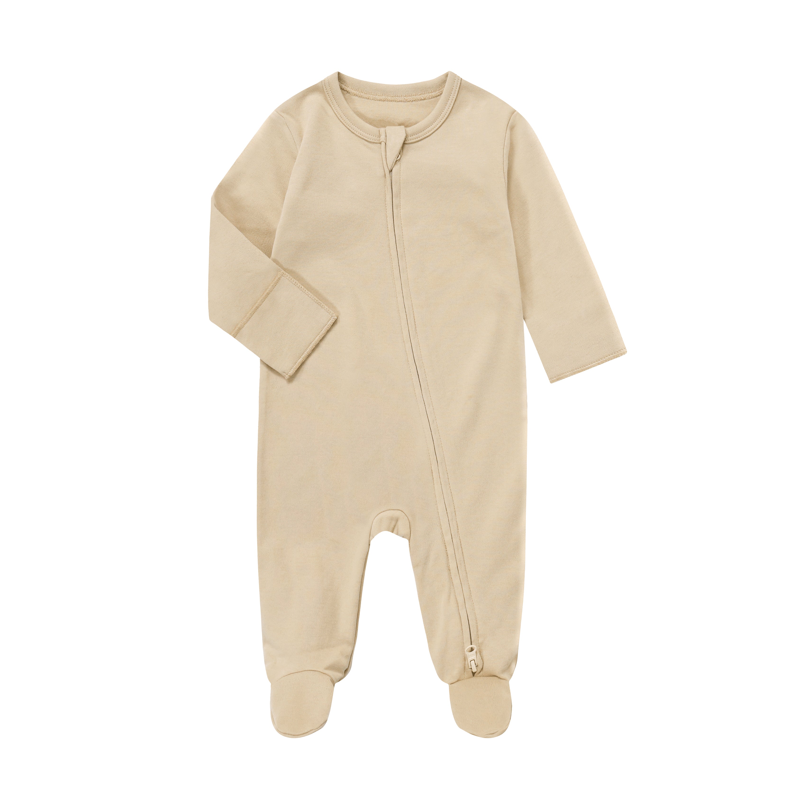 Baby Long-Sleeve Zip-Up Footed Romper | BBQB Organic Cotton