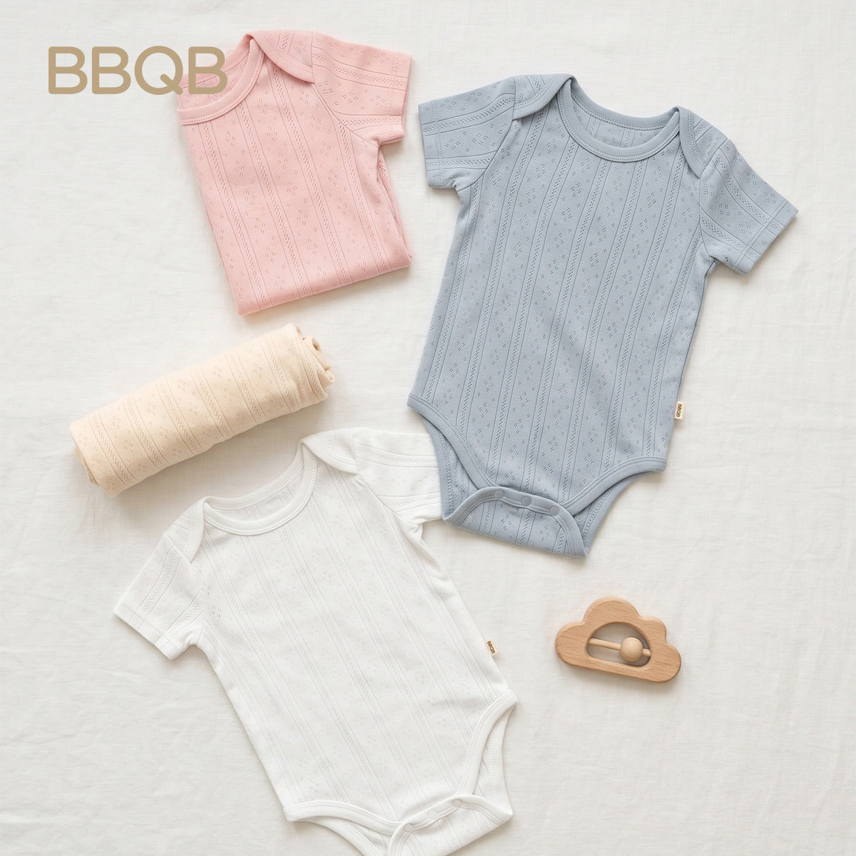 BBQB Organic Cotton Button-up Pointelle Baby Bodysuit