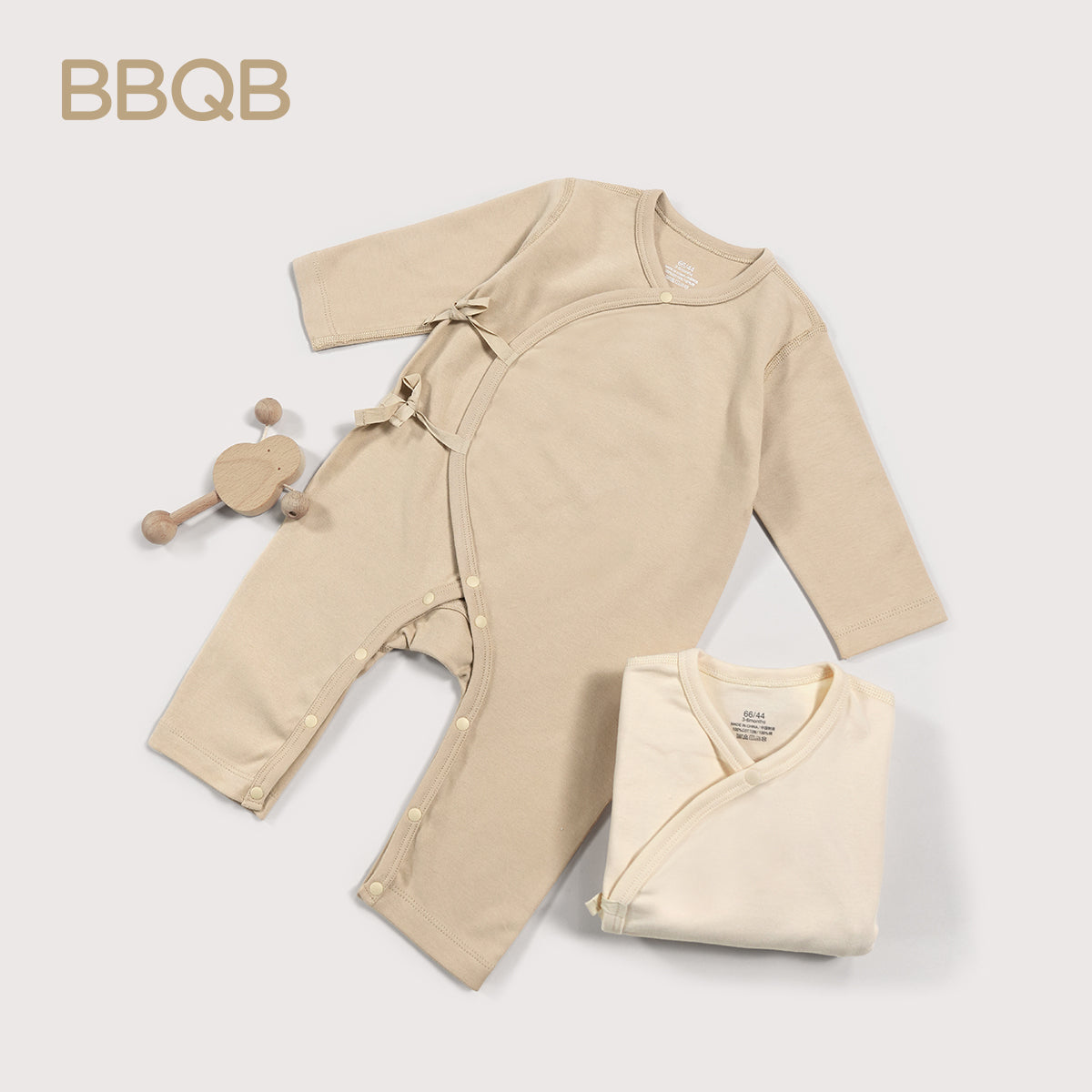 Baby Long-Sleeve Kimono Romper | BBQB Organic Cotton