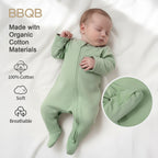 Baby Long-Sleeve Zip-Up Footed Romper | BBQB Organic Cotton