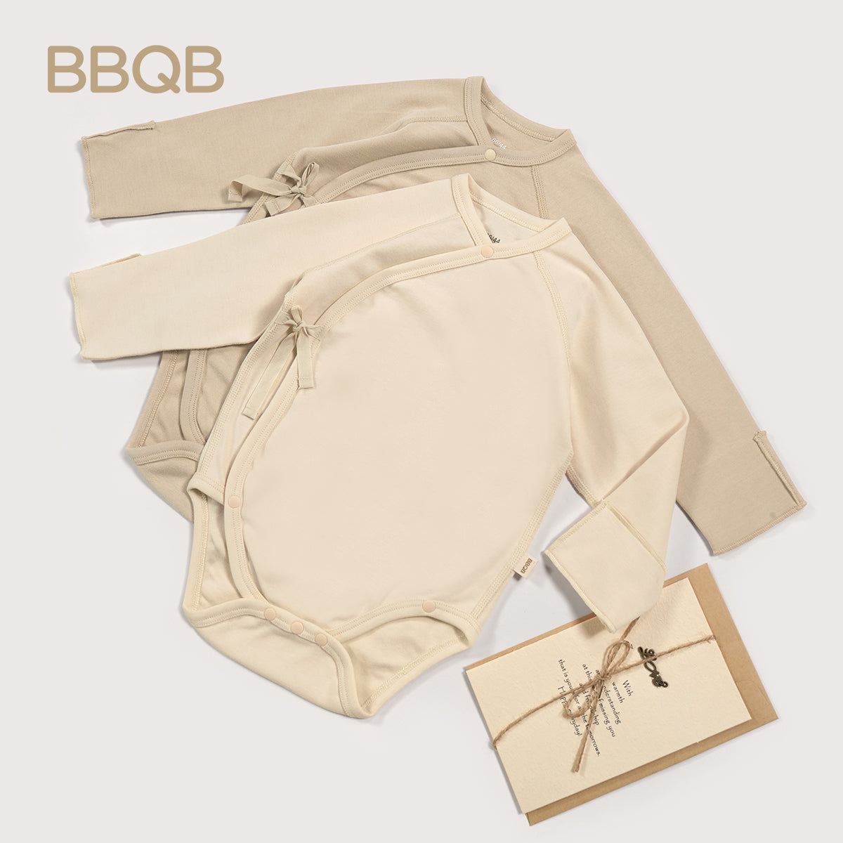 Baby Long-Sleeve Wrap Kimono Bodysuit | BBQB Organic Cotton