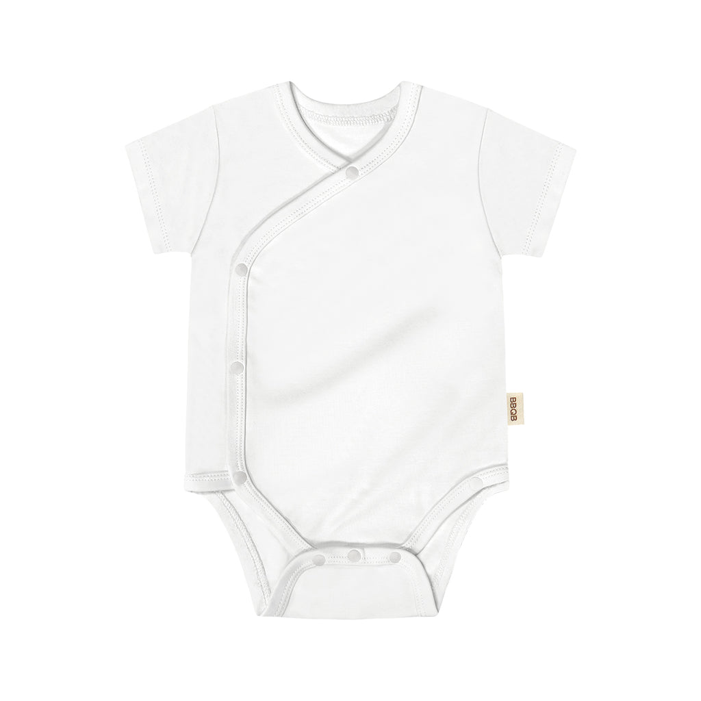 BBQB Organic Cotton Front-Opening Button-Up Baby Bodysuit
