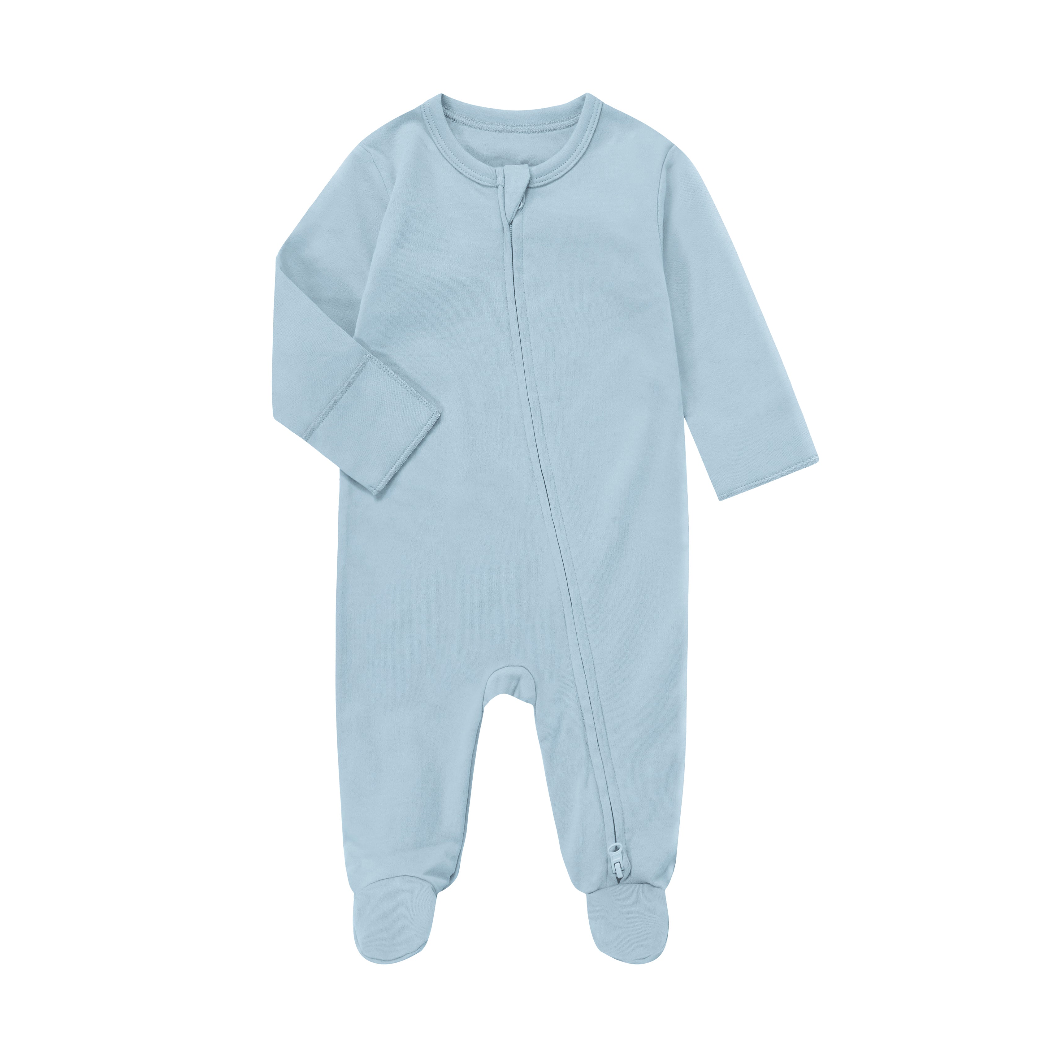 Baby Long-Sleeve Zip-Up Footed Romper | BBQB Organic Cotton
