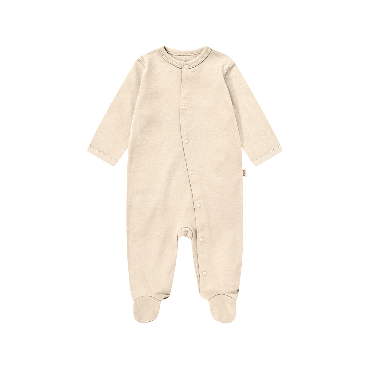 Baby Button Long-Sleeve Footed Romper | BBQB Organic Cotton