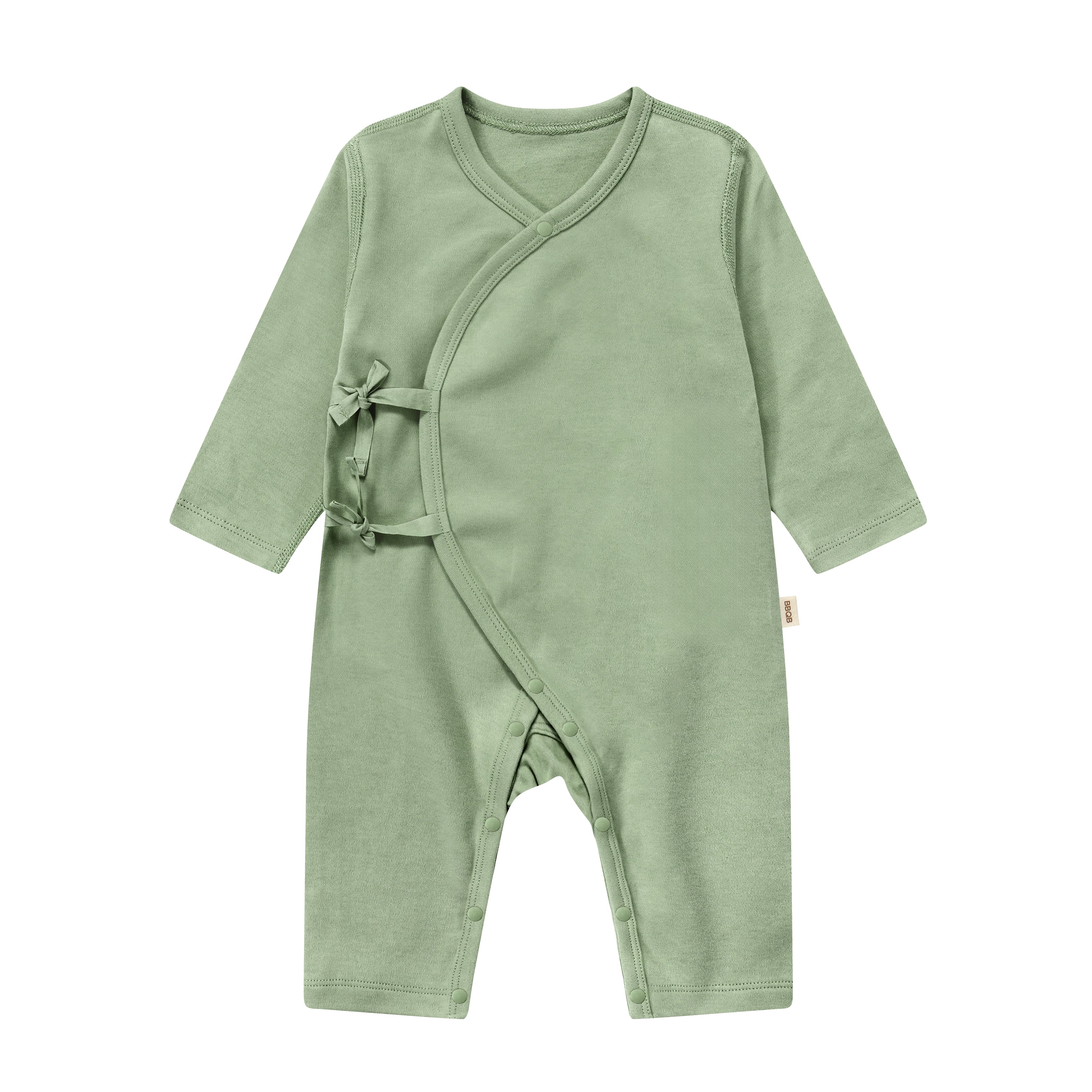 Baby Long-Sleeve Kimono Romper | BBQB Organic Cotton