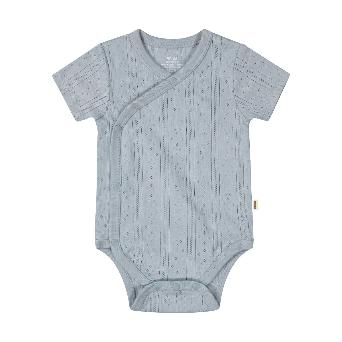 BBQB Organic Cotton Front-Opening Button-up Pointelle Baby Bodysuit