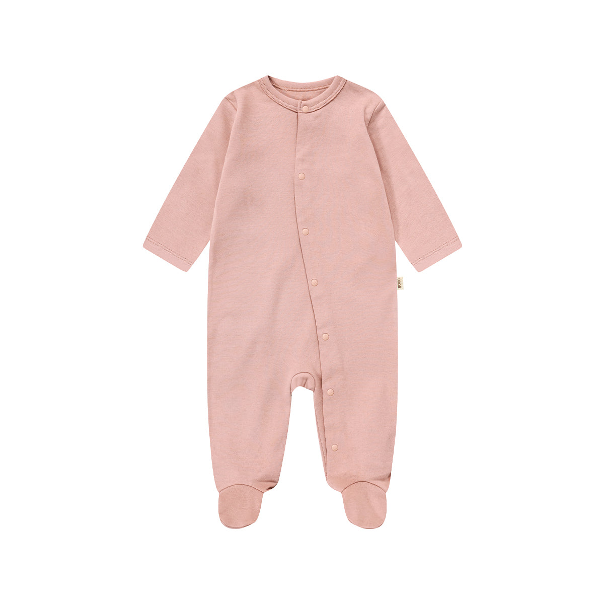 Baby Button Long-Sleeve Footed Romper | BBQB Organic Cotton