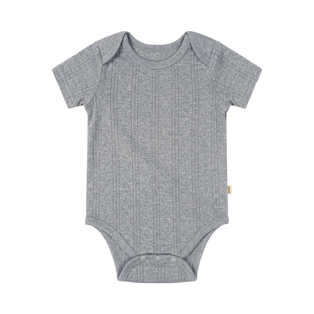 BBQB Organic Cotton Button-up Pointelle Baby Bodysuit