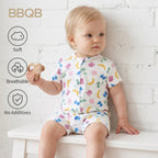 BBQB Inspired Zip-up Baby Short-Sleeve Romper