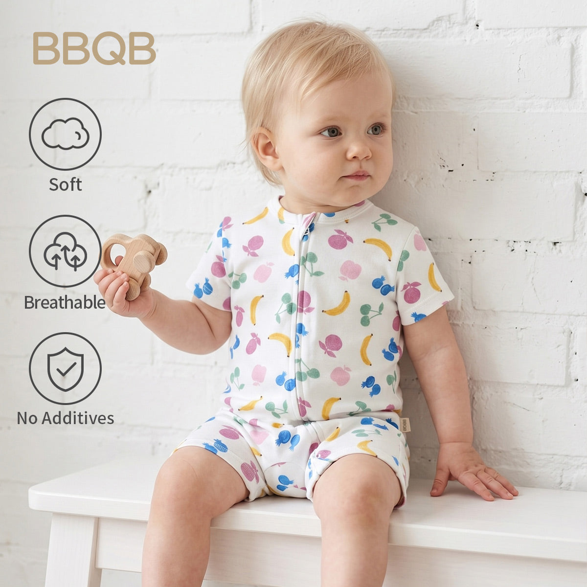 BBQB Inspired Zip-up Baby Short-Sleeve Romper