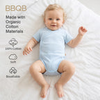 BBQB Organic Cotton Front-Opening Button-Up Baby Bodysuit