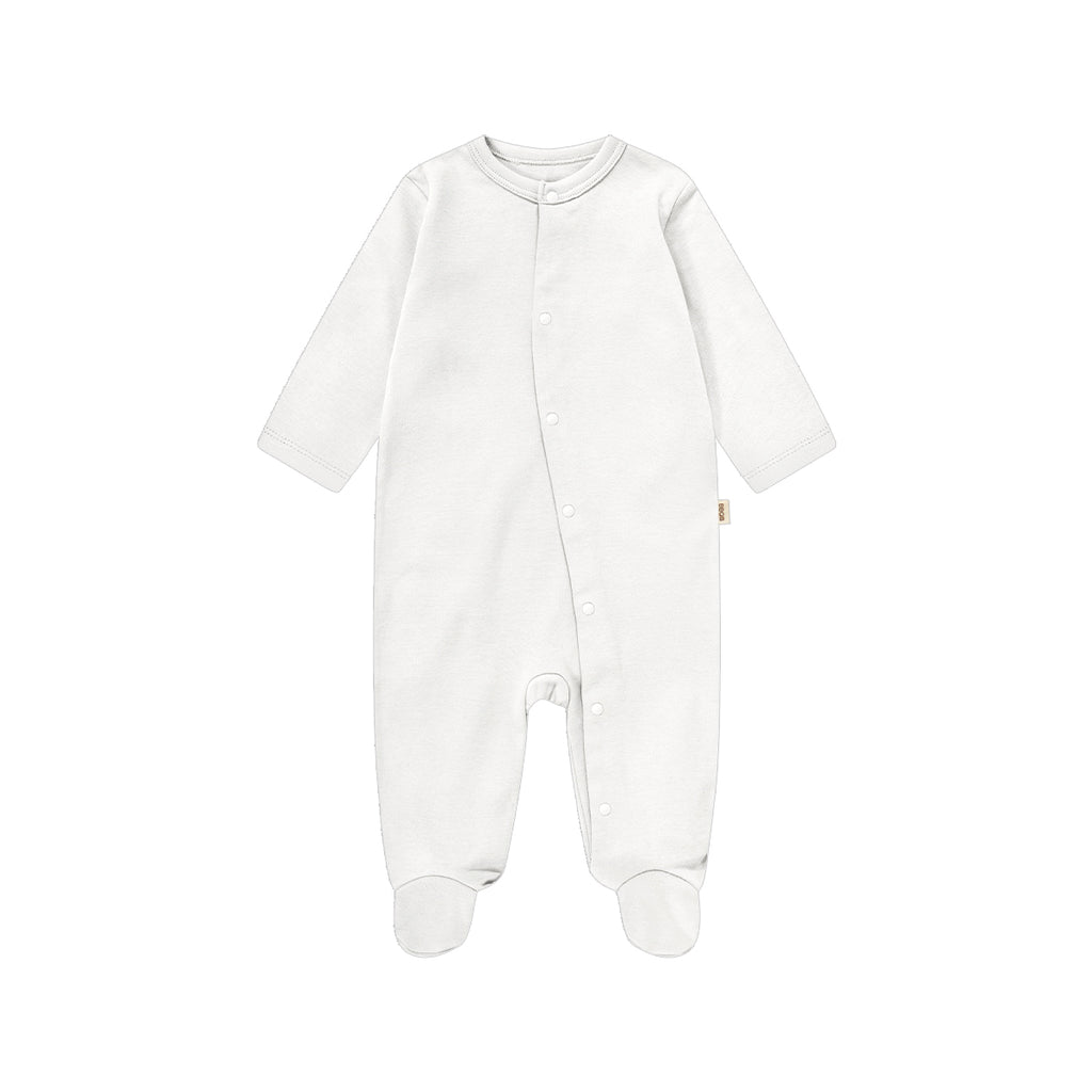 Baby Button Long-Sleeve Footed Romper | BBQB Organic Cotton