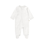Baby Button Long-Sleeve Footed Romper | BBQB Organic Cotton