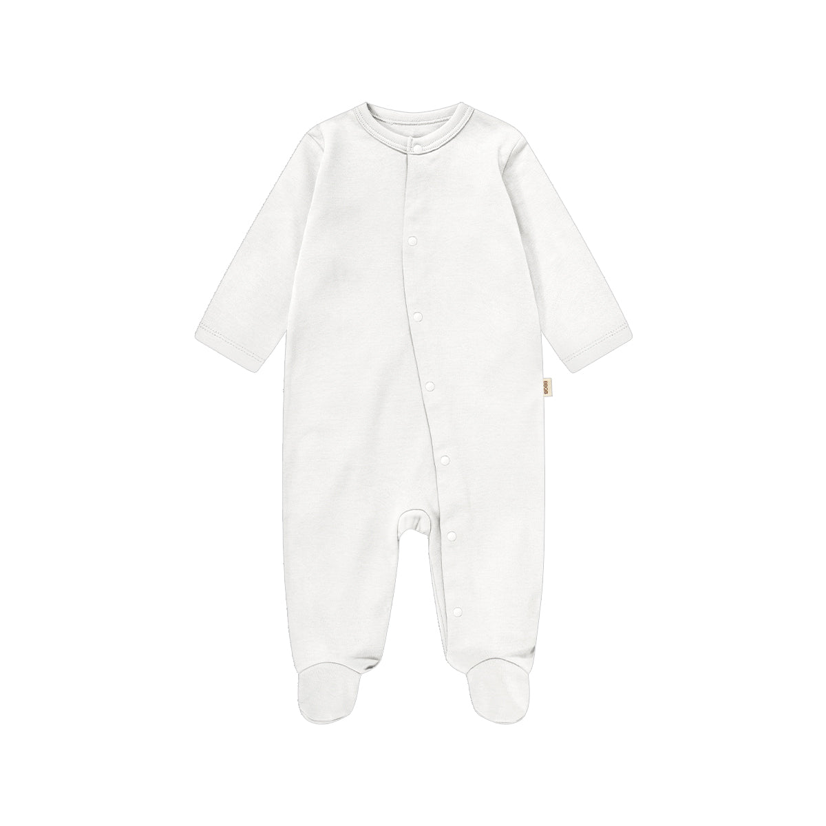 Baby Button Long-Sleeve Footed Romper | BBQB Organic Cotton