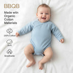 Baby Long-Sleeve Button Kimono Bodysuit | BBQB Organic Cotton