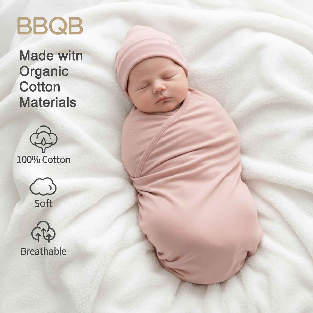 Baby Swaddle Blanket | BBQB Organic Cotton