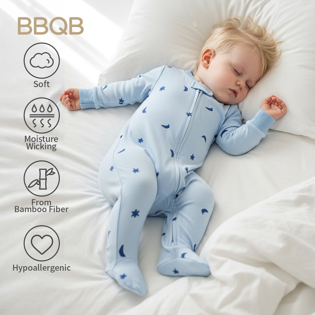 Baby Zip Footed Long-Sleeve Romper | BBQB Bamboo Care