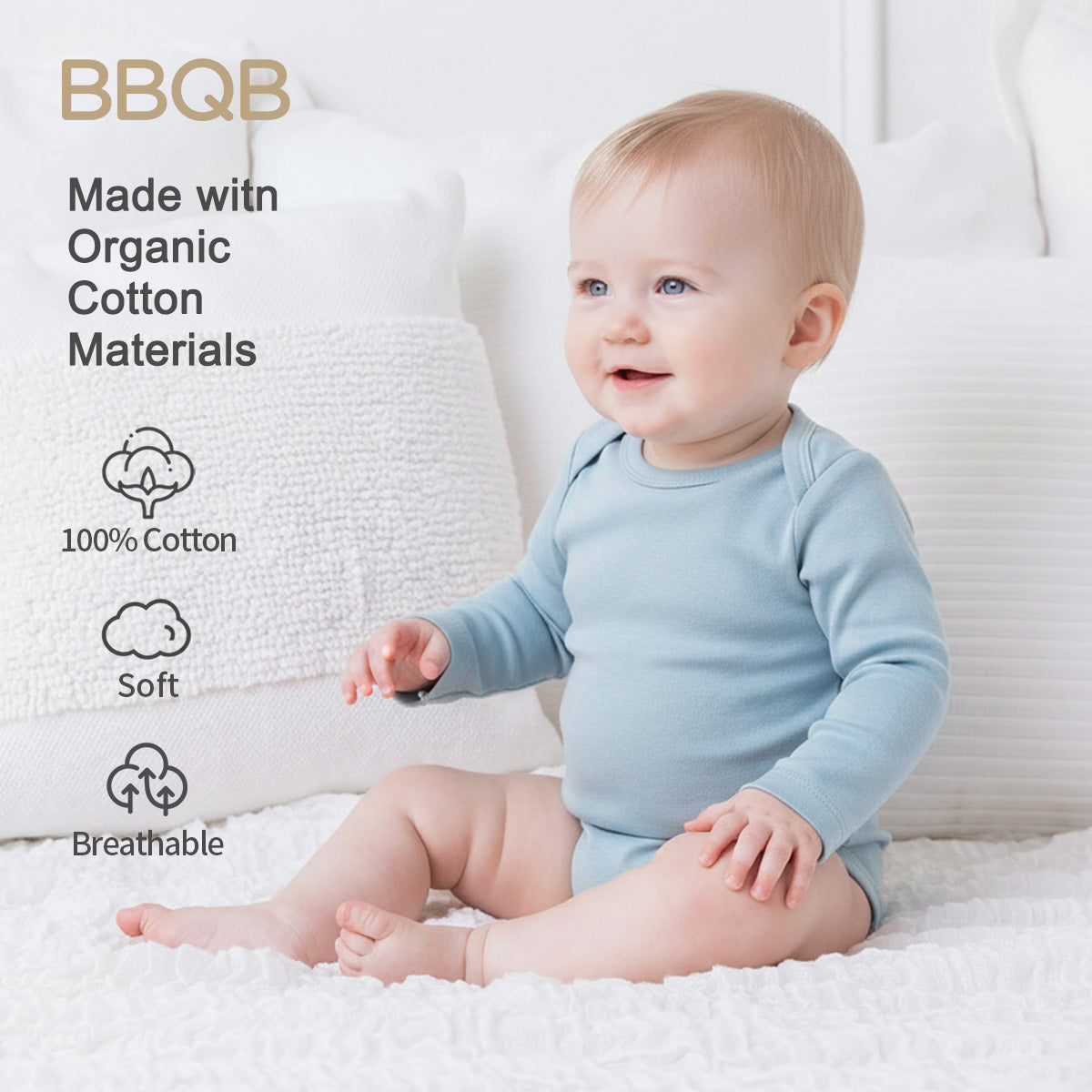 Baby Long-Sleeve Bodysuit | BBQB Organic Cotton