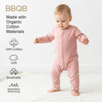 Baby Button Long-Sleeve Romper | BBQB Organic Cotton