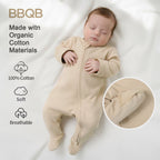 Baby Long-Sleeve Zip-Up Footed Romper | BBQB Organic Cotton