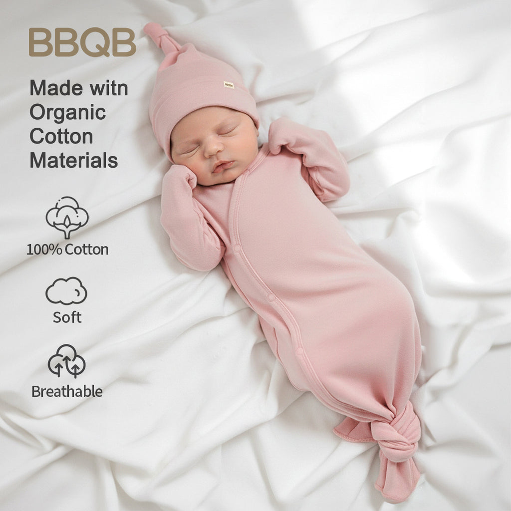 Baby Long-Sleeve Knotted Sleep Sack | BBQB Organic Cotton